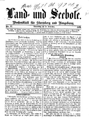 Land- und Seebote Donnerstag 30. November 1876