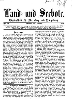 Land- und Seebote Donnerstag 7. Dezember 1876