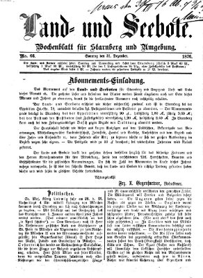 Land- und Seebote Sonntag 31. Dezember 1876