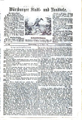 Würzburger Stadt- und Landbote Donnerstag 13. April 1876