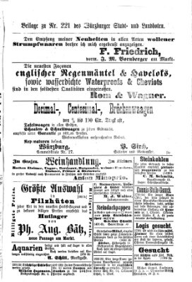 Würzburger Stadt- und Landbote Freitag 15. September 1876