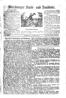 Würzburger Stadt- und Landbote Freitag 8. Dezember 1876