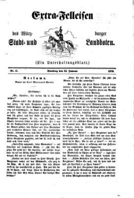 Extra-Felleisen (Würzburger Stadt- und Landbote) Dienstag 25. Januar 1876