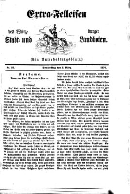 Extra-Felleisen (Würzburger Stadt- und Landbote) Donnerstag 2. März 1876