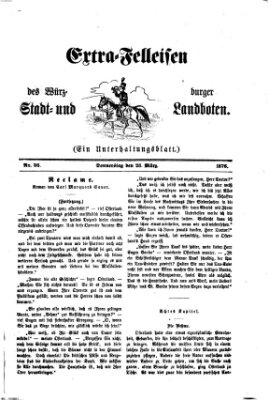 Extra-Felleisen (Würzburger Stadt- und Landbote) Donnerstag 23. März 1876