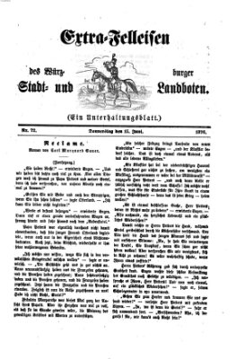 Extra-Felleisen (Würzburger Stadt- und Landbote) Donnerstag 15. Juni 1876