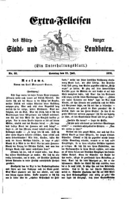 Extra-Felleisen (Würzburger Stadt- und Landbote) Sonntag 23. Juli 1876