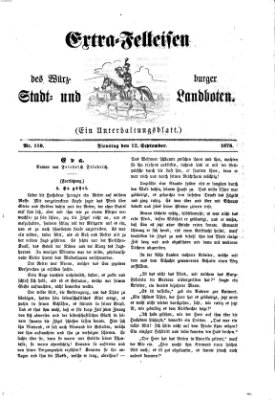 Extra-Felleisen (Würzburger Stadt- und Landbote) Dienstag 12. September 1876