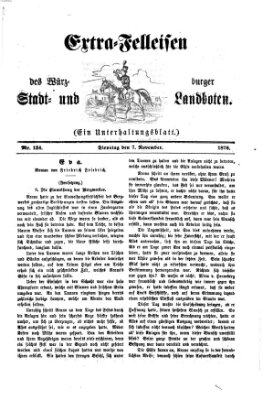 Extra-Felleisen (Würzburger Stadt- und Landbote) Dienstag 7. November 1876