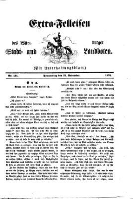 Extra-Felleisen (Würzburger Stadt- und Landbote) Donnerstag 23. November 1876