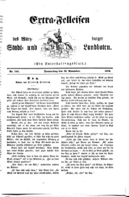 Extra-Felleisen (Würzburger Stadt- und Landbote) Donnerstag 30. November 1876