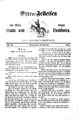 Extra-Felleisen (Würzburger Stadt- und Landbote) Dienstag 19. Dezember 1876