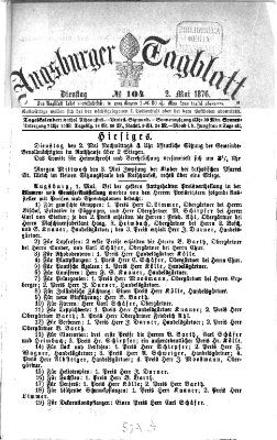 Augsburger Tagblatt Dienstag 2. Mai 1876