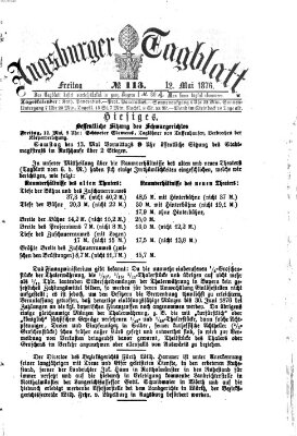 Augsburger Tagblatt Freitag 12. Mai 1876