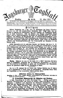 Augsburger Tagblatt Samstag 13. Mai 1876