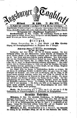 Augsburger Tagblatt Mittwoch 31. Mai 1876