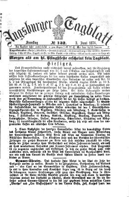 Augsburger Tagblatt Samstag 3. Juni 1876