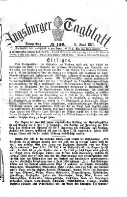 Augsburger Tagblatt Donnerstag 8. Juni 1876