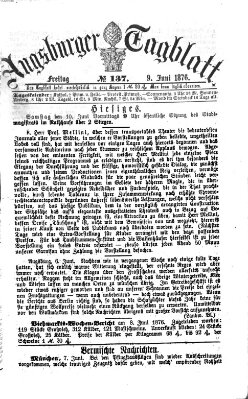 Augsburger Tagblatt Freitag 9. Juni 1876