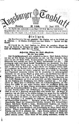 Augsburger Tagblatt Sonntag 11. Juni 1876
