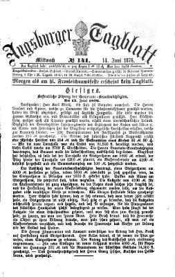 Augsburger Tagblatt Mittwoch 14. Juni 1876