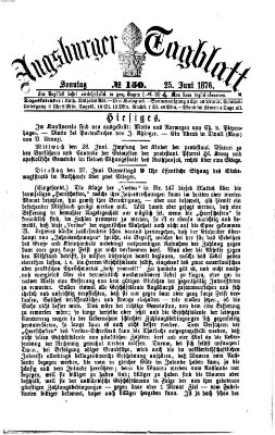 Augsburger Tagblatt Sonntag 25. Juni 1876