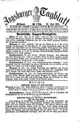 Augsburger Tagblatt Mittwoch 26. Juli 1876