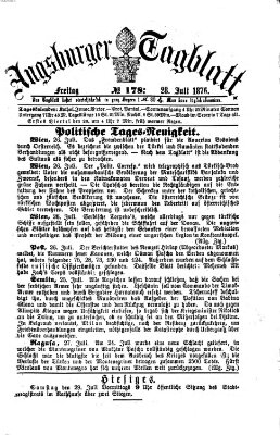 Augsburger Tagblatt Freitag 28. Juli 1876