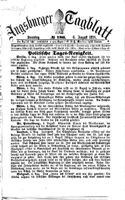 Augsburger Tagblatt Sonntag 6. August 1876