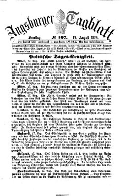 Augsburger Tagblatt Samstag 19. August 1876