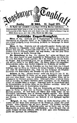 Augsburger Tagblatt Samstag 26. August 1876