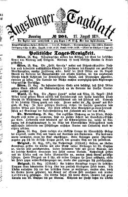 Augsburger Tagblatt Sonntag 27. August 1876