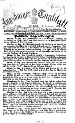 Augsburger Tagblatt Freitag 1. September 1876