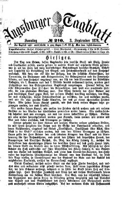 Augsburger Tagblatt Sonntag 3. September 1876