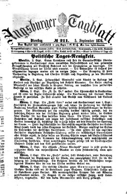 Augsburger Tagblatt Dienstag 5. September 1876