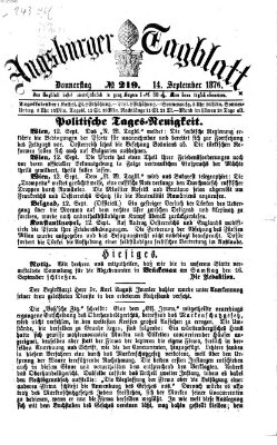 Augsburger Tagblatt Donnerstag 14. September 1876