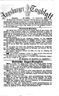 Augsburger Tagblatt Sonntag 17. September 1876