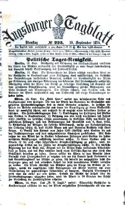 Augsburger Tagblatt Dienstag 19. September 1876