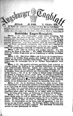 Augsburger Tagblatt Mittwoch 11. Oktober 1876