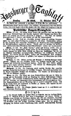 Augsburger Tagblatt Samstag 14. Oktober 1876