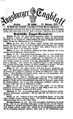 Augsburger Tagblatt Freitag 27. Oktober 1876