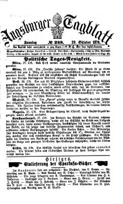 Augsburger Tagblatt Sonntag 29. Oktober 1876