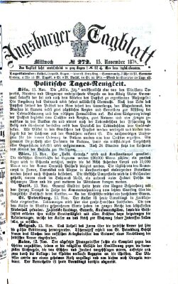 Augsburger Tagblatt Mittwoch 15. November 1876