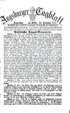 Augsburger Tagblatt Donnerstag 23. November 1876