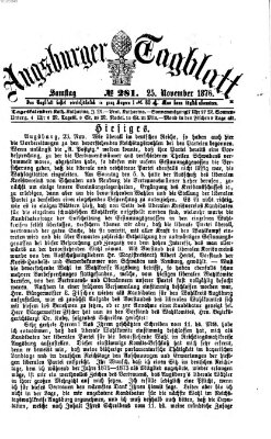 Augsburger Tagblatt Samstag 25. November 1876