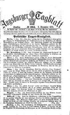 Augsburger Tagblatt Samstag 9. Dezember 1876