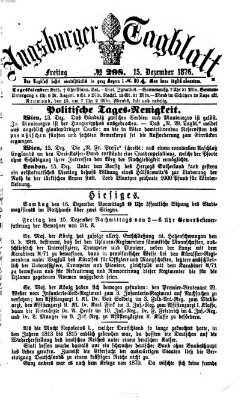 Augsburger Tagblatt Freitag 15. Dezember 1876