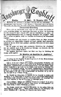 Augsburger Tagblatt Dienstag 19. Dezember 1876