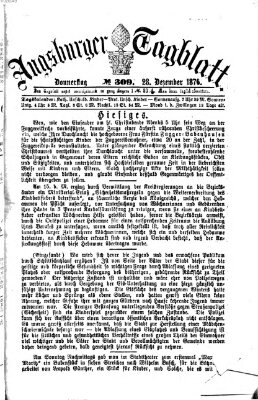 Augsburger Tagblatt Donnerstag 28. Dezember 1876