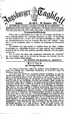 Augsburger Tagblatt Samstag 30. Dezember 1876